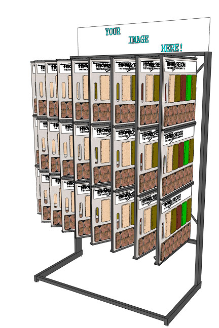 Sample board display with wings